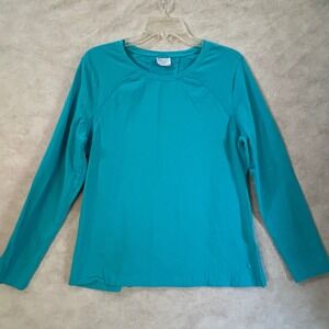 Danskin Now Womens XXL Teal Water Long Sleeve Activewear Top DL33T-043